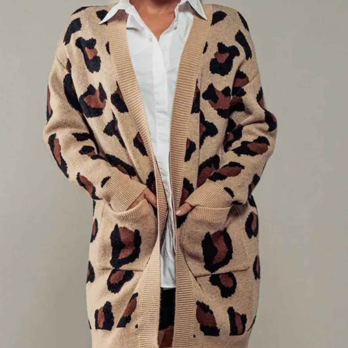 Animal Print Oversized Open Cardigan – thirdgenerationboutique