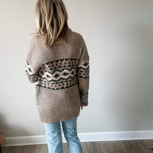 Aztec Button-Up Cardigan