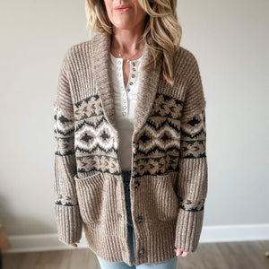 Aztec Button-Up Cardigan