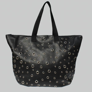 Oversized Eyelet Embellished Tote