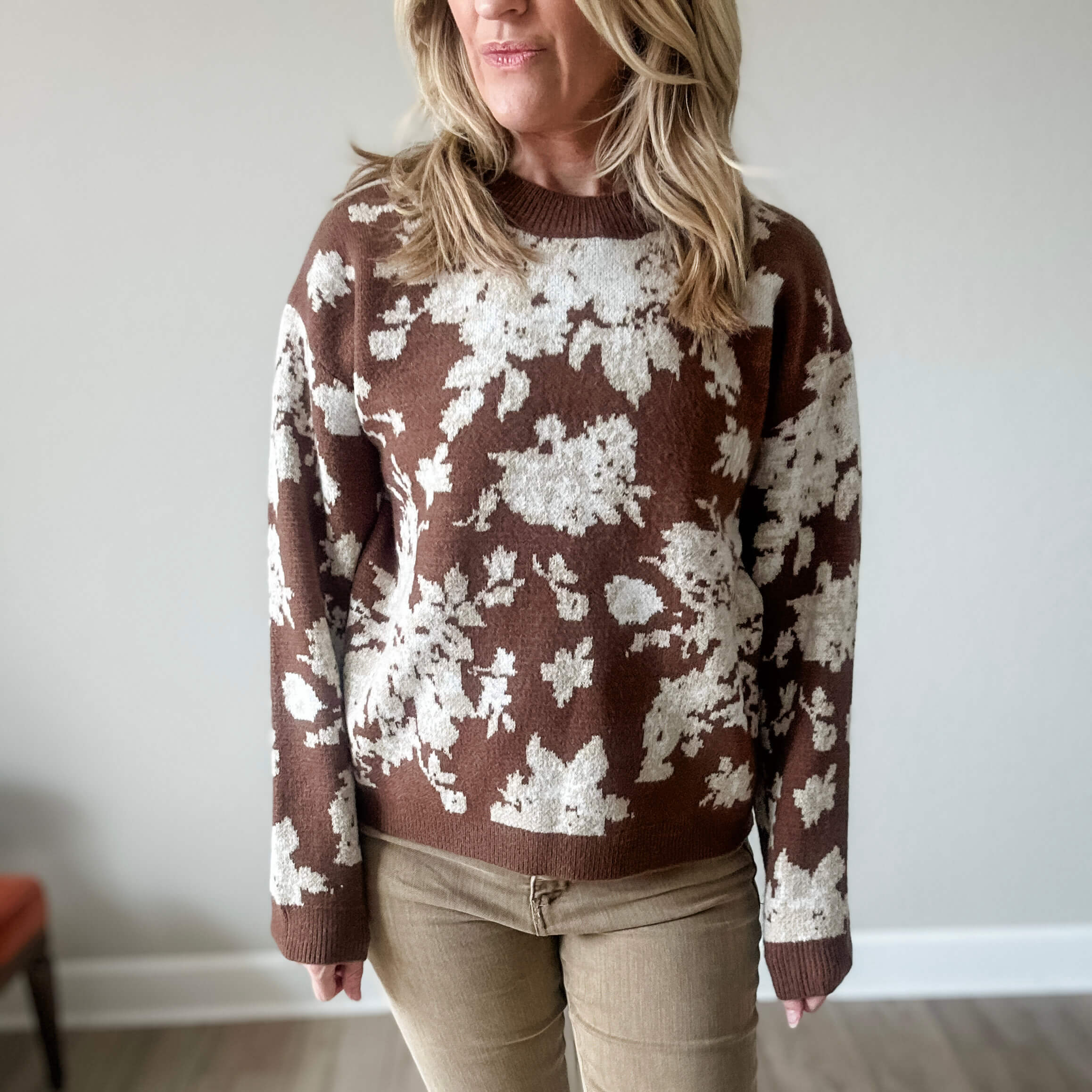 Floral Brushed Sweater