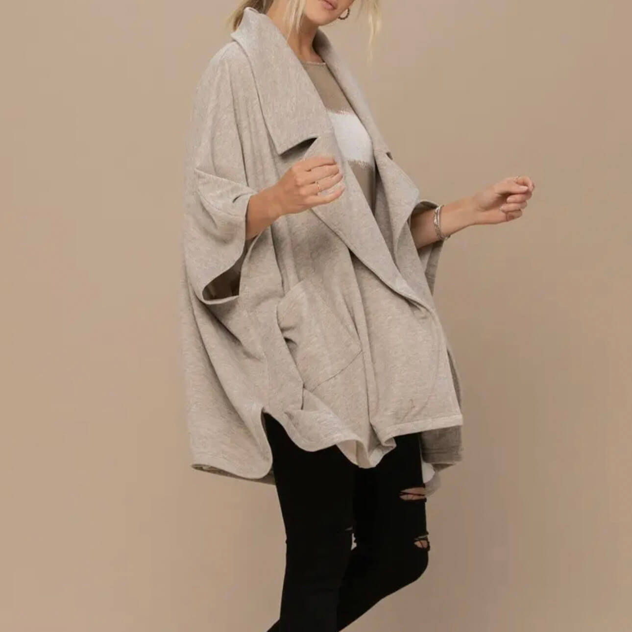 Oversized Trench Knit Jacket