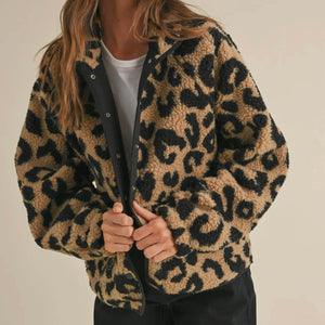 Leopard Pattern Sherpa Jacket