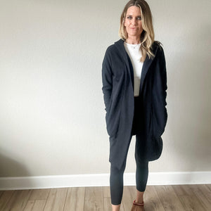 Open Front Hoodie Cardigan