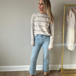 Sequin Striped Sweater