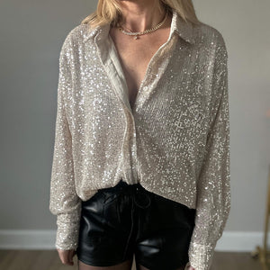 Collared Sequin Tunic