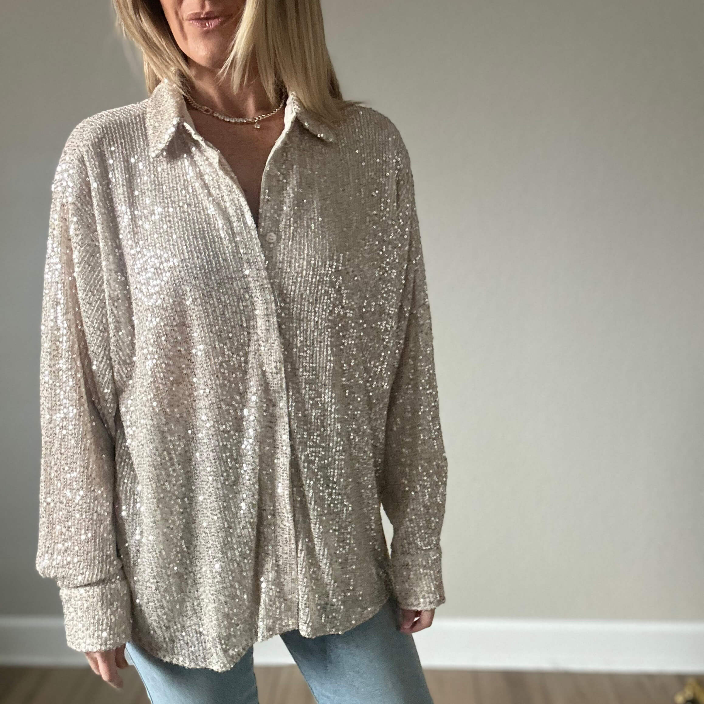 Collared Sequin Tunic