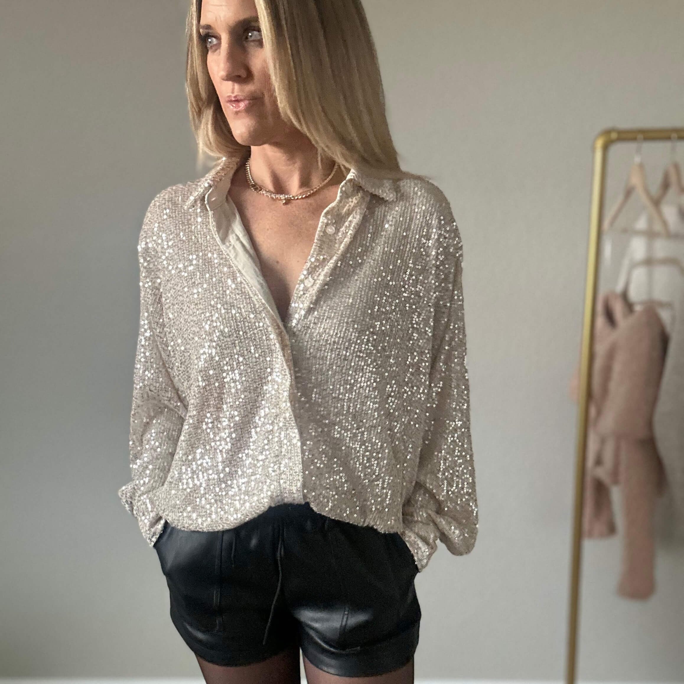 Collared Sequin Tunic