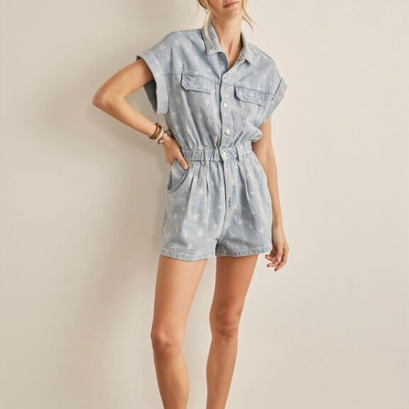 Star Denim Romper