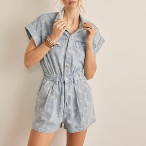 Star Denim Romper