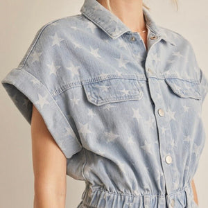 Star Denim Romper