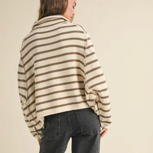 Stripe Button Front Cardigan