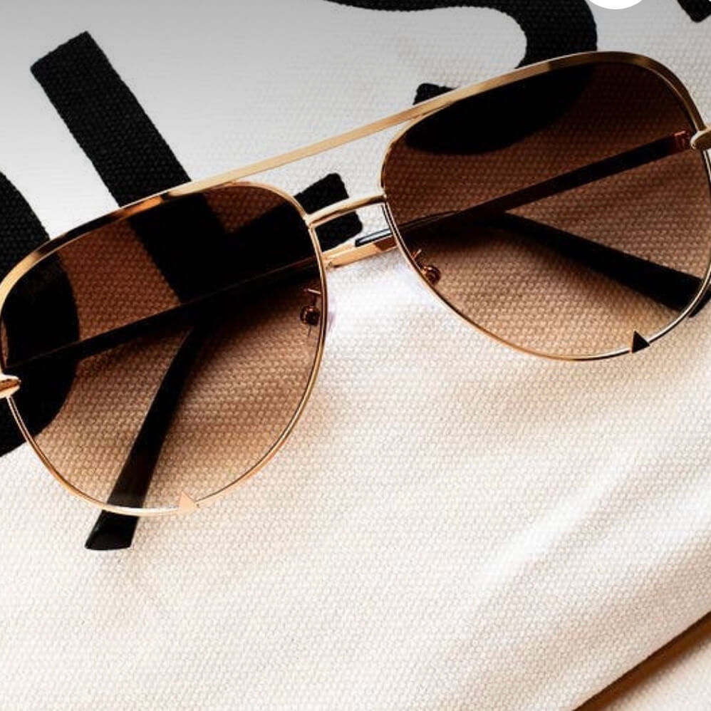 Gold Caramel Aviator Sunglasses